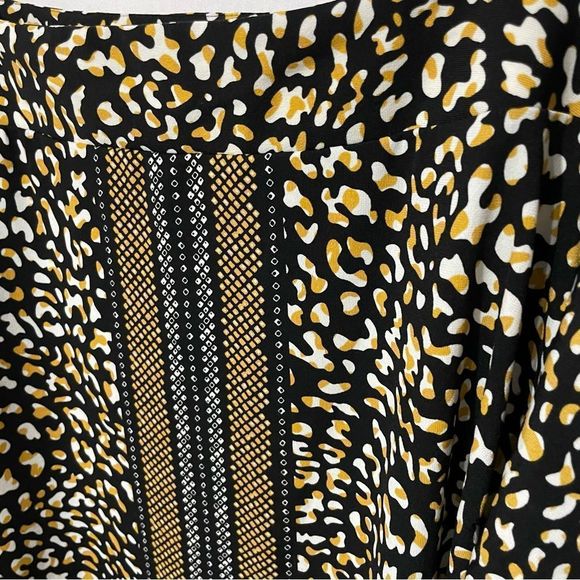 NWT 18/20 Avenue Cold Shoulder Tunic Leopard Print Black Gold White - Picture 4 of 6